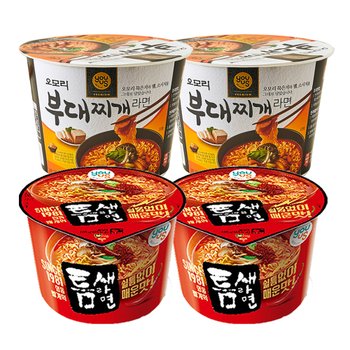틈새라면 매운맛 105g 2개 + 오모리 부대찌개라면 135g 2개 총4개