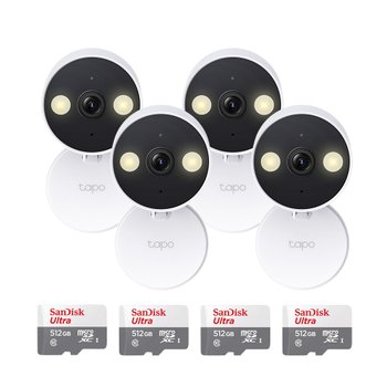 티피링크 Tapo C120+512GB SD카드 4팩 실내 자취방 CCTV 홈캠 4세트
