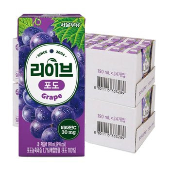 서울우유 리이브포도190mlx48개