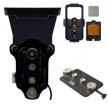 탑라이더 배달대행 오토바이 자석거치대 PD초고속충전 자석4개 풀세트 열선 방수케이스 자석패드