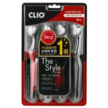 크리오 클리오 더스타일 초극세모 칫솔 4입 스파이럴 잇몸보호부드러운모 가정용프리미엄칫솔