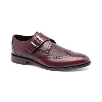 [해외] Anthony Veer 맨즈 Roosevelt 3 싱글 Monkstrap 윙팁 Goodyear 드레스 슈즈 운동화 - 레드 10920