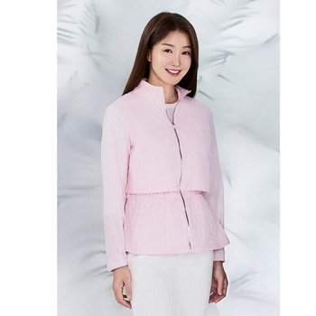 피에이티 여성 이시영 착용 로고 나염 솔리드 배색 메쉬 집업 점퍼 1L41335