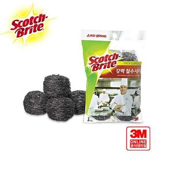 3M주방용품 스카치브라이트 철 수세미45g(5입) 수세미 다목적수세미 3M수세미