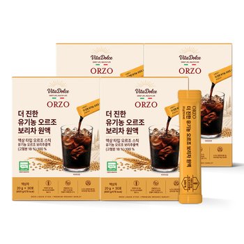 비타돌체 유기농 오르조 액상 보리차 원액 진액 30포X4박스 임산부 커피 워터