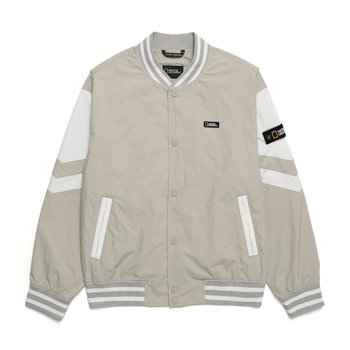 내셔널지오그래픽 N241MJP902 컬러 배색 바시티 자켓 OAK BEIGE