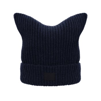 아크네스튜디오 C40426 NAVY MELANGE (AHE) 페이스 로고 패치 비니