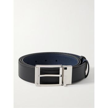 [해외] 던힐 블랙 3.5cm 리버서블 풀 그레인 가죽 벨트 151919947