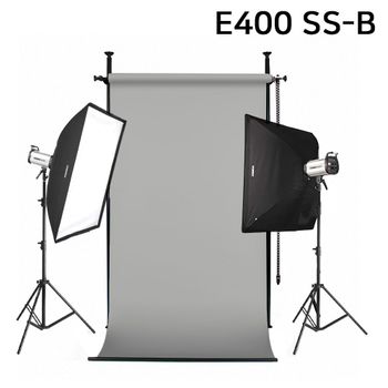 촬영세트 E400 SS-B 고정형 그레이 각도조절스탠드 피사체선명도 촬영조명장비 사진조명세팅