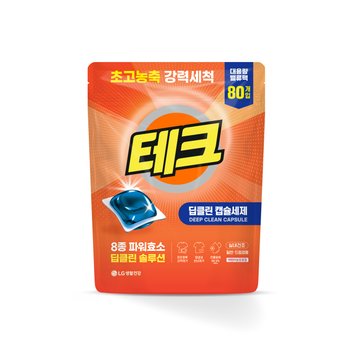 테크 딥클린 초고농축 캡슐세제 프레쉬향 80개입 1개