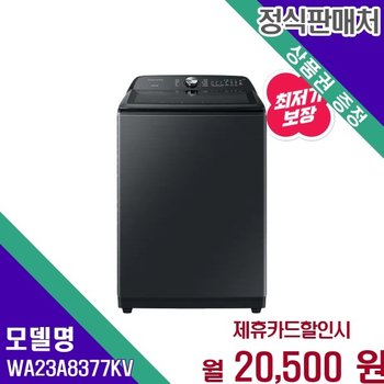 삼성 그랑데 통버블 23kg 세탁 WA23A8377KV 60개월 33500