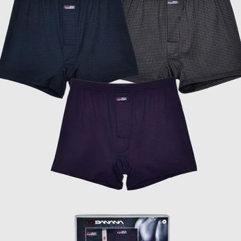 투바나나 OIOT0519 편안한 격자 남성 트렁크 팬티 3매 박서