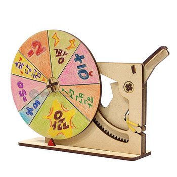 [오늘출발]기계장치- 룰렛(1인용 포장) 놀이장치 게임 회전판만들기 돌림판 나무공작 MDF조립