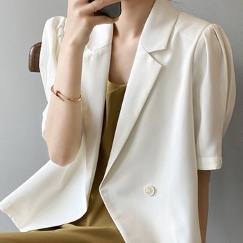 원버튼 퍼프소매 자켓 아우터 점퍼 GD87