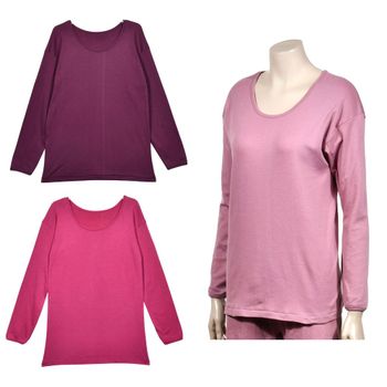 여성 FUDI5204 심플 기모 따뜻한 내복 넓은 넥라인 상의 9부