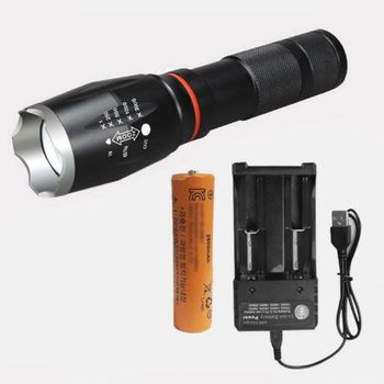 후레쉬 손전등 줌 휴대용 배터리 충전기 세트 캠핑 작업 랜턴