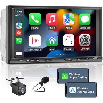 [해외] 독일 카플레이 모니터 Double DIN Radio with Wireless CarPlay  Android Car Navigation 7 Inch