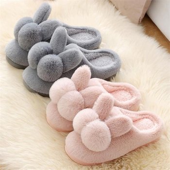 [오노마] ONM 털방울 토끼귀모양 털슬리퍼 겨울 방한 외출 슬리퍼 (9361558)