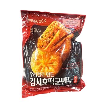 피코크 우리쌀로 만든 김치 호떡 군만두 매운맛 600g 아이스박스포장_27277334