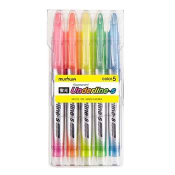 소모품 (문화) 언더라인S 형광펜 5색 세트 Under line-S