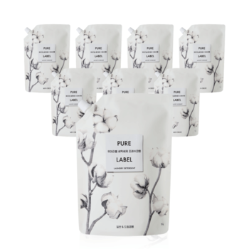 퓨어라벨 대용량 세탁세제 프레쉬코튼 리필 1L 1BOX(8개입)