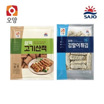 사조 쌀떡고기산적1kg+꼬마김말이튀김 1kg