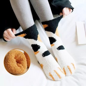 무압박 귀여운 고양이발 수면 양말 덧신 발시려움 수면 덧신 보온 방한 수족냉증 양말