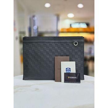 [중고] 루이비통 포쉐트 다미에 인피니 레더 클러치 블랙 N60112 146457515