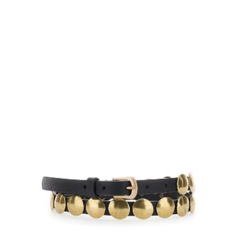 GOLDEN GOOSE BELT TRINIDAD THIN WASHED LEATHER FLESH SIDE WITH STUDS GWA00408A00044890100