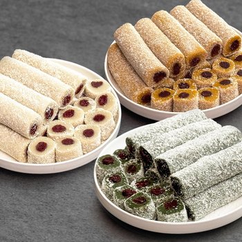 [40년전통 리만월] 40년전통 수제 돌돌떡 백미 600g+단호박 600g+ 쑥 600g(각5줄)