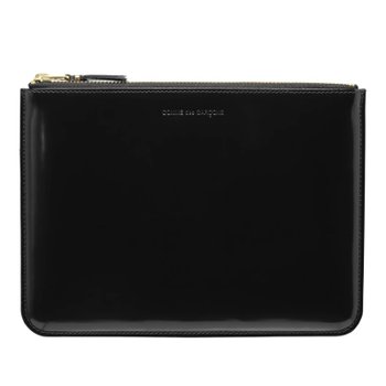 [해외] [해외배송] 꼼데가르송 미러 인사이드 로고 지퍼 파우치 지갑 SA5100MI BLACK