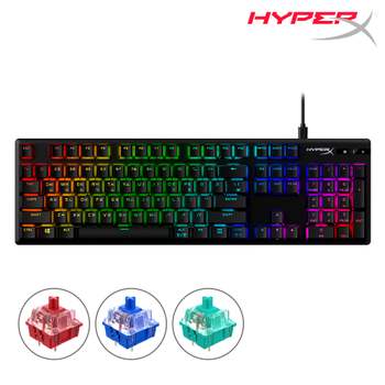하이퍼엑스 알로이 오리진 PBT 아쿠아축 영문 유선 게이밍 키보드