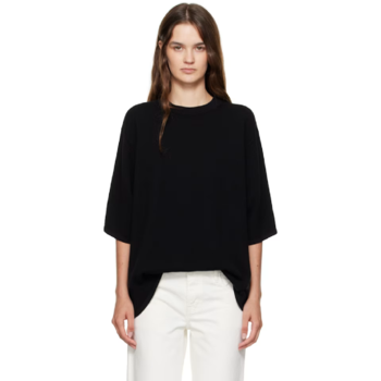 St. Agni 블랙 캐시미어 코페인 티셔츠 W25 206BLK TP858928316