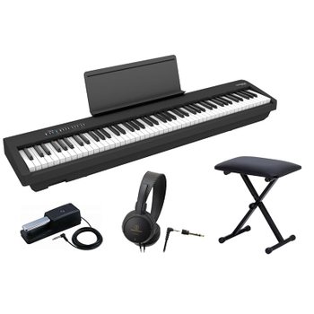 [해외] Roland FP-30X BK [페달(DP-10)/키보드 벤치/헤드폰 세트] 블랙 스피커 내장 포터블 피아노