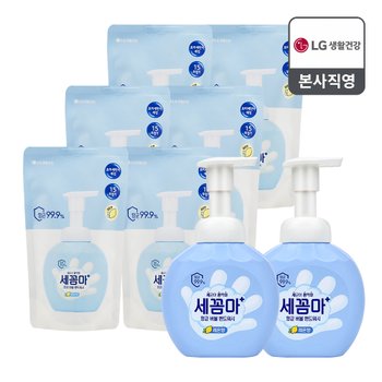 온더바디 <b>세꼼마</b> 버블 항균 핸드워시 250ml(레몬) x 2개 + 200ml(리필) x 6개