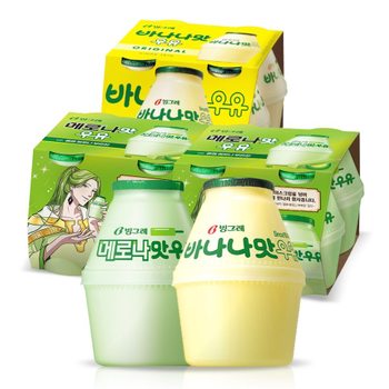 빙그레 단지우유 240ml 바나나맛 4개 + 메로나맛 8개