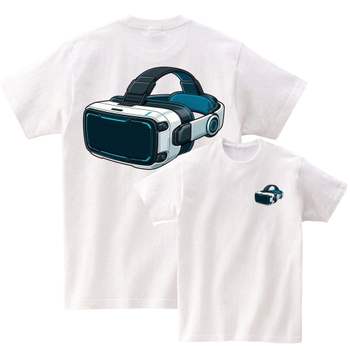 반팔티앞뒤 남녀공용 게임 VR헤드셋 리얼 아트 AI 이미지