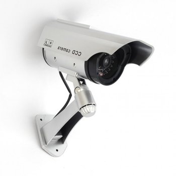 원통 PRAU8258 돌출형 태양광 충전식 가짜CCTV 모형카메라