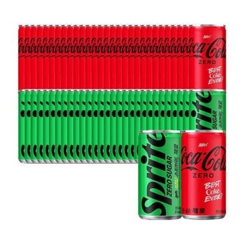 코카콜라 제로+스프라이트 제로 190ml 60캔 (2박스)