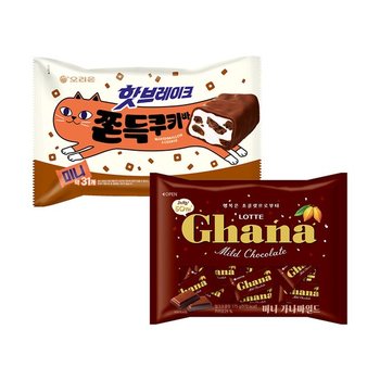 핫브레이크 쫀득쿠키바 352g + 가나 마일드초콜릿 175g
