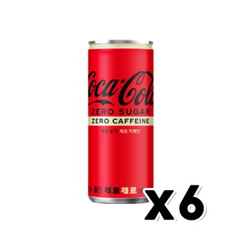 코카콜라 제로슈가 제로카페인 탄산캔음료 250ml x 6개