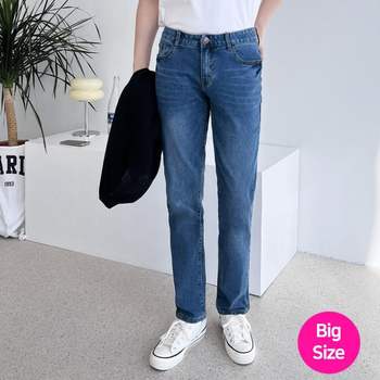 SIN 80033 남자슬림일자블루청바지 아이 여성 스키니 청바지 컷팅 진