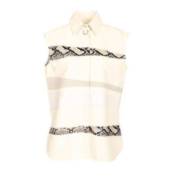 [해외] [해외배송] 두라치 밀라노 스네이크 프린트 밴드 가죽 슬리브리스 셔츠 SS25LSH01 077 SUP I001