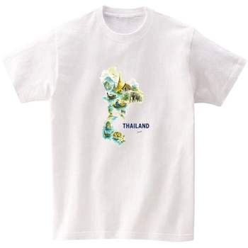 길단 반팔티 아시아핏 USA핏 세계지도 Thailand 수채화 AI 이미지