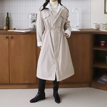 코지23 여자 겨울 덤블 트렌치 사파리 야상 감성적인 롱패딩