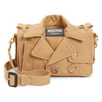 [해외] 우먼 Moschino Trench 디테일 바이커 크로스백 숄더백 1018 Fantasy 프린트 베이지 7218590