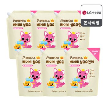 핑크퐁 베이비 섬유유연제 2200ml 리필 x6개_베비언스