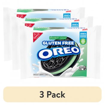 [해외] 오레오 (3팩) OREO 글루텐 프리 민트 크림 초콜릿 샌드위치 쿠키, 글루텐 프리 쿠키, 12.47oz