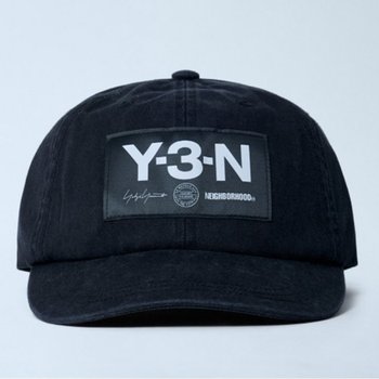 Y3 와이쓰리 X 네이버후드 로고 패치 코튼 베이스볼 캡 블랙 KA0609