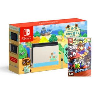 닌텐도 스위치 모여봐요 동물의 숲 에디션 본체 +슈퍼 마리오 오딧세이 국내정품 (S39237004)